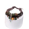 Multilayer Beaded Leather Bracelet with Pendant and Star Beads