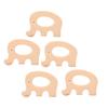5Pcs Wooden Teether Toys Natural Beech Sturdy Durable Impact Resistance Smooth Safe Non Toxic Wood