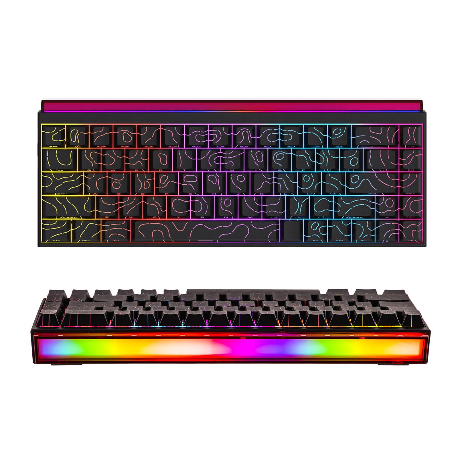 

MechLands AJAZZ NK68 Wired Gaming Keyboard with Compatible with Lightbox, 65% Compact, Hot-Swappable, Shine-Through Keycaps, NKRO, Windows/Mac/Android