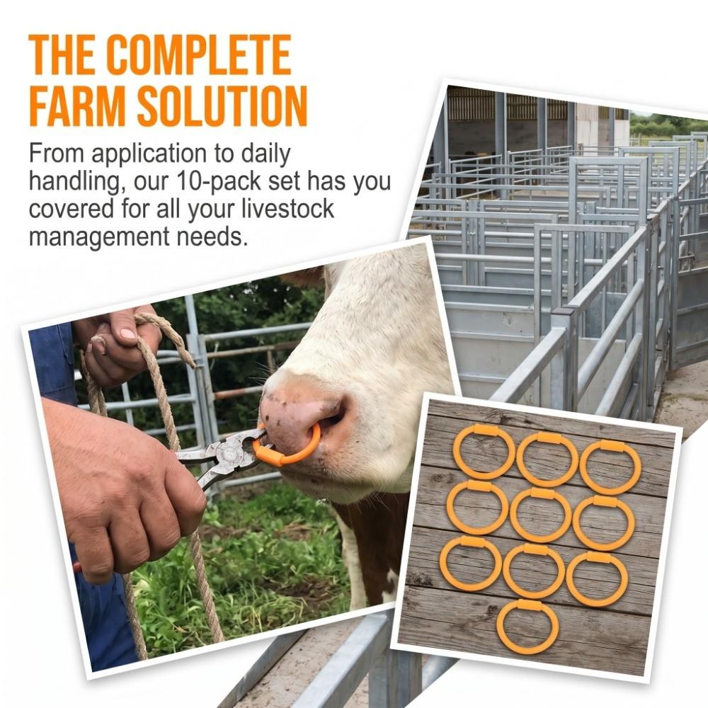 10Pcs Orange Cattle Nose Ring Good Elasticity Cow Nose Ring Nose Ring Accessory Farm Management