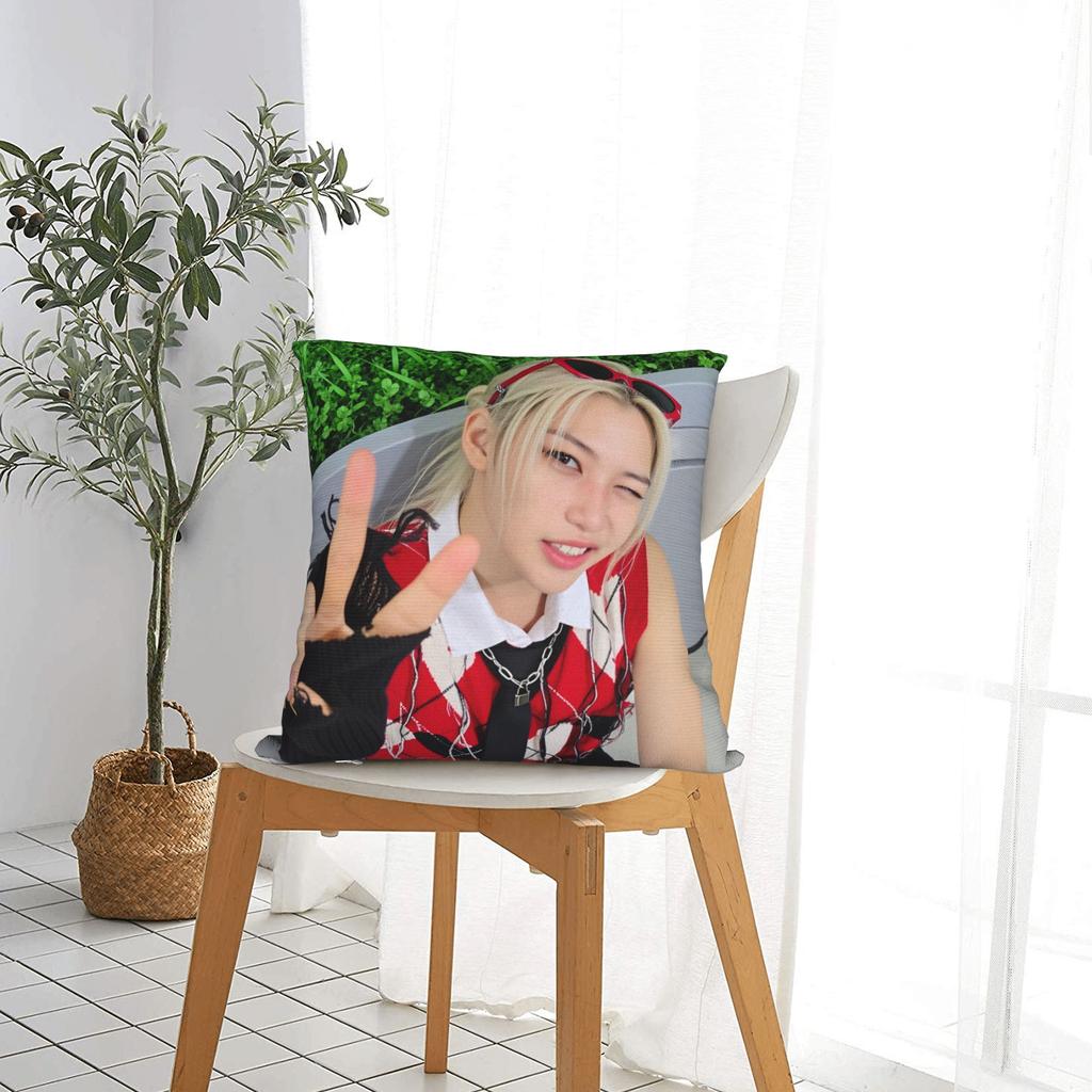 Korean Boy Felix Pillow Case Vintage Pillow Cover Comfy Pillowcases For Chair Sofa Home Decor