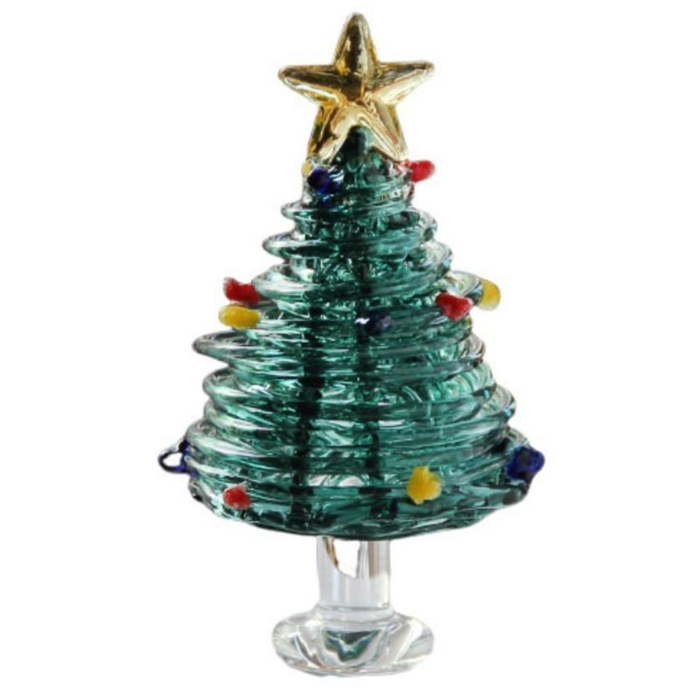 

Кристальная новогодняя елка ручной работы Матовое стекло Рождественское украшение Фигурки новогодней елки Подарок темно-зеленого