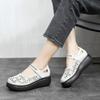 Fashion GKTINOO 2025 Spring Summer Hollow Genuine Leather Shoes Sandals Platform Increase Shoes Wedges High Heels Large Size Women Shoes