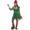 Adult Women Santa Claus Xmas Green Elf Dress Socks Hat Sets Christmas New Year Cosplay Costumes Performance Role Play Outfit