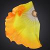 1Pc Professional 100% Real Silk Fan Veil Chinese Folk Art Silk Fan Belly Dance Props Fans Gradient White/Yellow/Orange