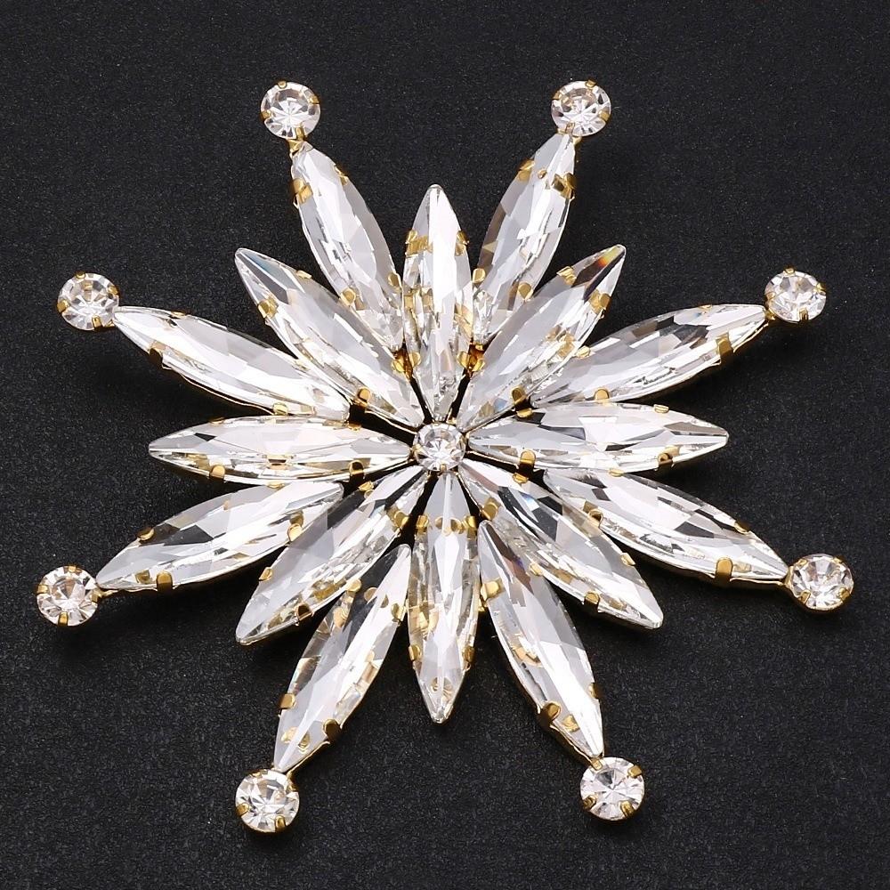 Body Jewelry Rhinestone Brooch Decorative Clothing Chest Flower Irregular Flower Brooch Party