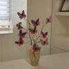 Luxury Artificial Butterfly Flowers in Glass Vase for B&B, Coffee Shop, and Home Decor