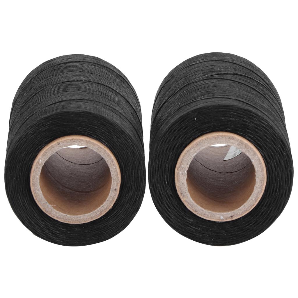 2 Rolls Waxed Thread Leather Sewing Stitching String Accessories DIY Handicraft Black
