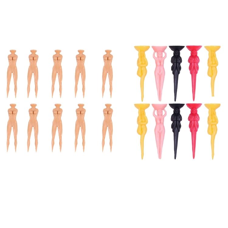 10 Stück Lustige Nackte Dame Golf Tees Kunststoff Golfbälle Halter Ständer Übung Training Golf Tees Bälle Nägel Einfach zu Bedienen