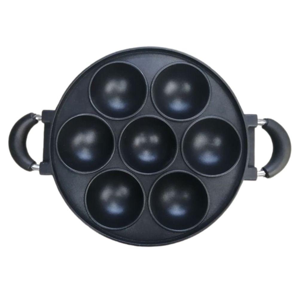 Anti-scald Handle 7-Hole Cake Cooking Pan Aluminum Cake Ball Plate Cookware Takoyaki Maker  Biscuit
