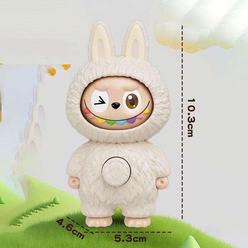 

1pc Labubu Face Changing Toy Press Face Changing Doll Cartoon Creative Decompression Trendy Toy Figurine белый