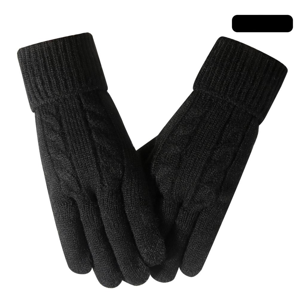 Winter Women Knit Gloves Fleece Lined Thick Warm Gloves Outdoor Riding Touchscreen Gloves