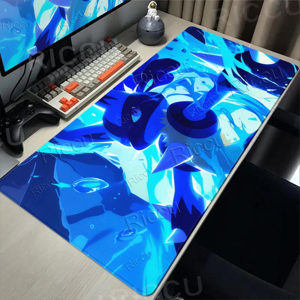 Mouse Pads Kawaii Anime Pokemon Lucario Pattern Carpet Computer Laptop Keyboard Professional Mats Office Gaming Accessories Rug