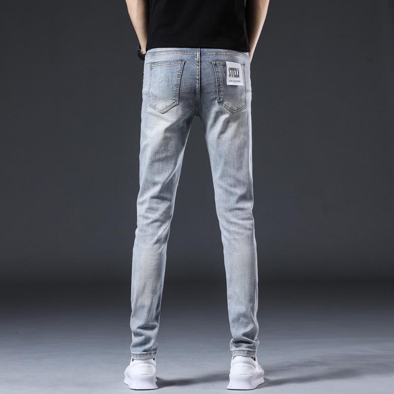 New Summer Jeans Slim Nine-point Stretch Casual Long Pants for Men
