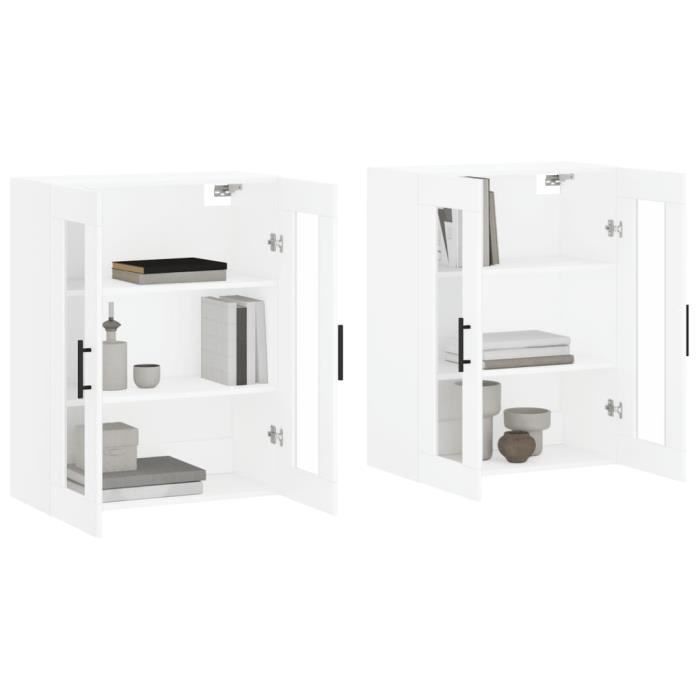 VidaXL Armoires murales 2 pcs blanc bois d'ingénierie 3197961