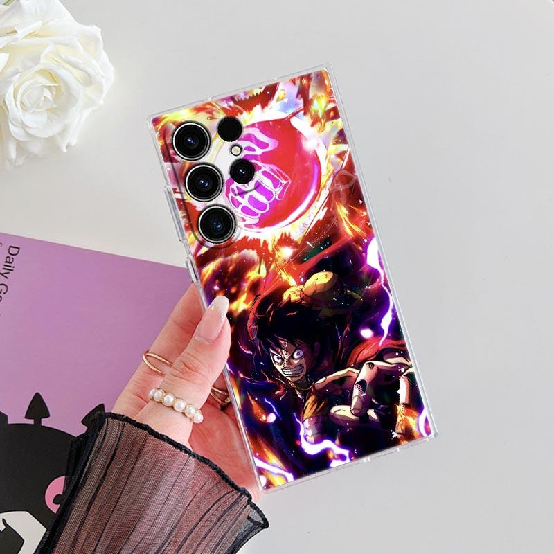 Anime O-One Piece Shanks Luffy S26 Ultra Case For Samsung Galaxy S25 S26 S24 S23 Ultra S22 S20 Plus S21 FE A57 Clear Phone Cover