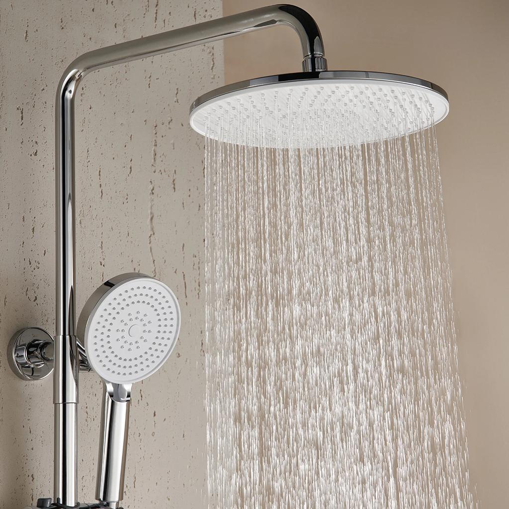 Chrome Waterfall Digital Bathroom Shower Set Brass Hot Cold Waterfall Bathroom Faucet Thermostatic Bathroom Shower System