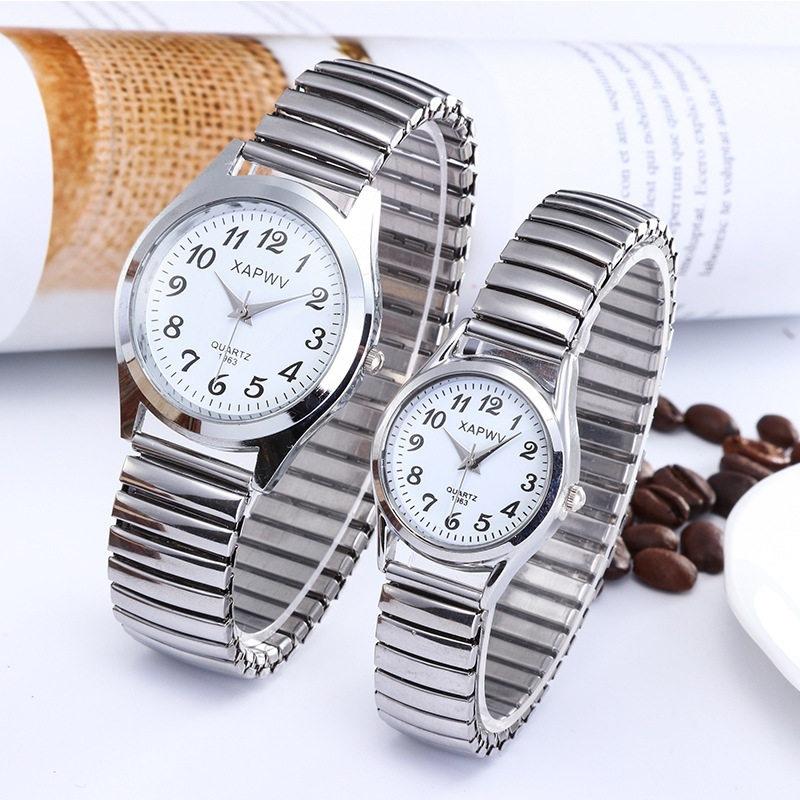 Digital Quartz Waterproof Couple Female Spring Elastic Band Mechanical Watch