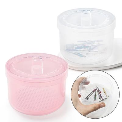 Nail Polishing Head Sterilization Box Round Cleaning Disinfection Storage Box Dental Disinfection Box 2-Colors Disinfection Bowl