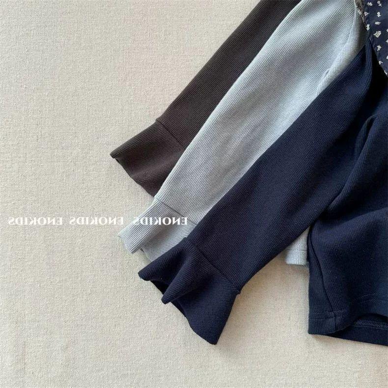 Girls' Vintage Floral Cotton Ruffle Collar Long Sleeve Top