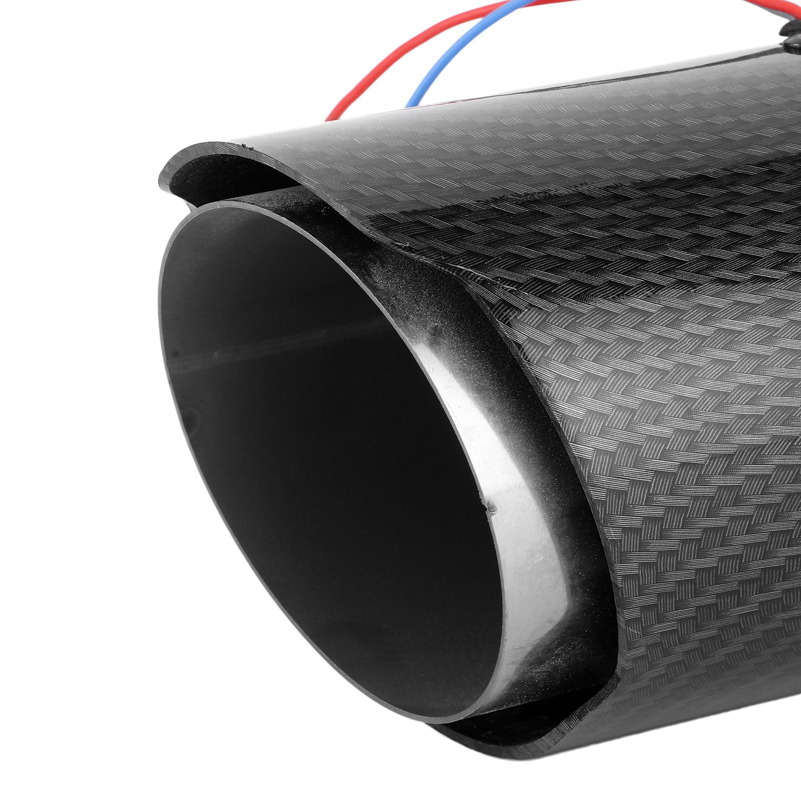 Exhaust Pipe Tail Throat Muffler LED Tip Trim Car Replacement Inlet 63mm Outlet 90mm