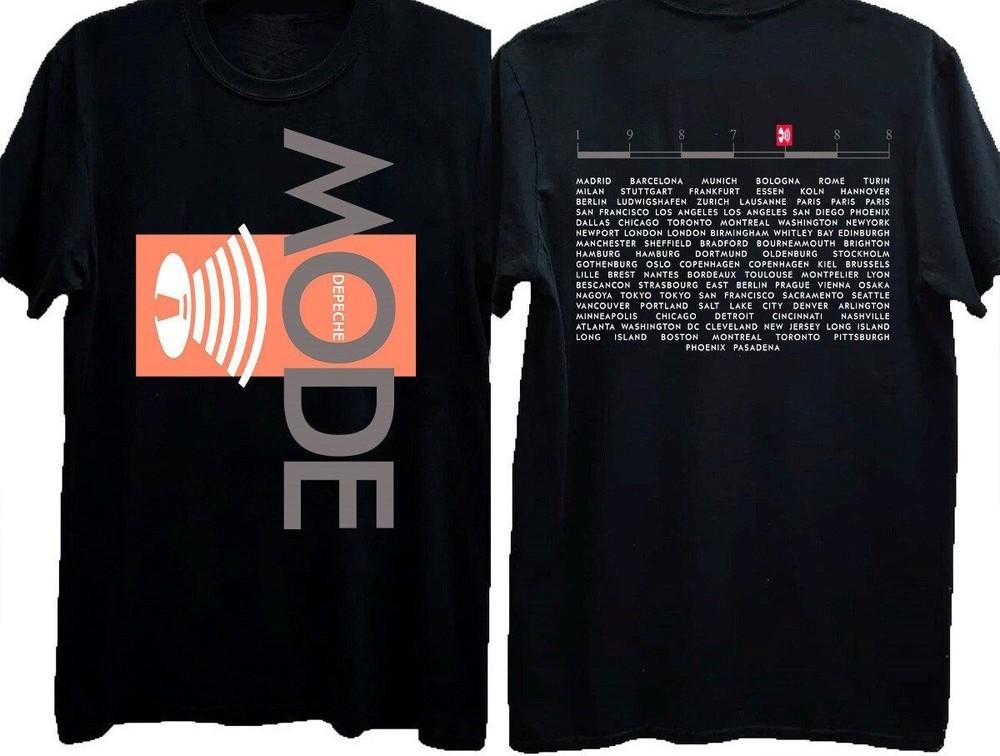 DEPECHE MODE Music Concert Tour Cotton Black Unisex 2 Sided Tee Shirt SE342 Unisex T-Shirt M