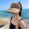 Summer sun hat women's beach breathable anti-ultraviolet cool hat versatile ponytail sun protection empty top hat