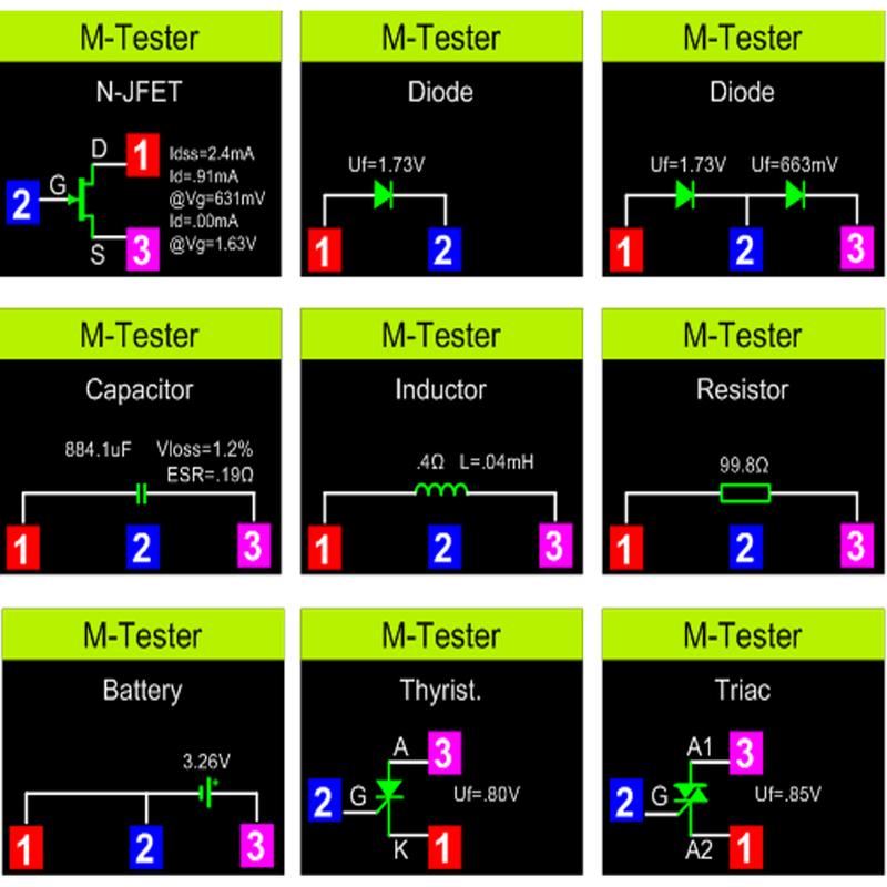 LCR-TC1 LCR-T7 Transistor Tester Multimeter Colorful Display TFT For Diode Triode MOS/PNP/NPN Capacitor Resistor Transistor