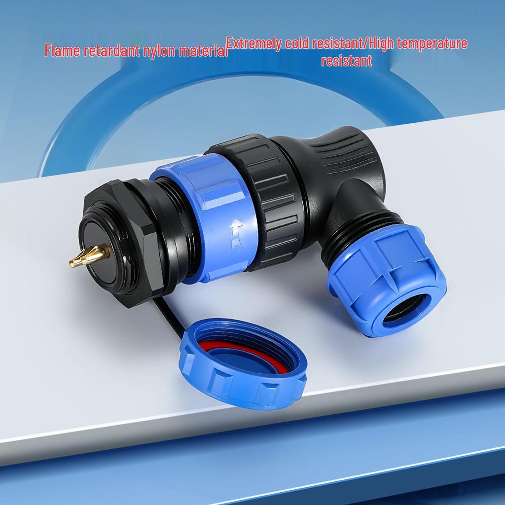 Right-Angle Waterproof Aviation Plug & Socket Connector (SD28, Male & Female, Butt Welding, Nut Type)