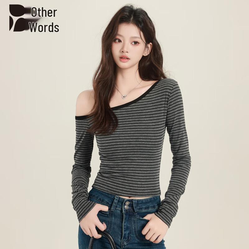 Women s Asymmetric Off-Shoulder Long Sleeve Top L