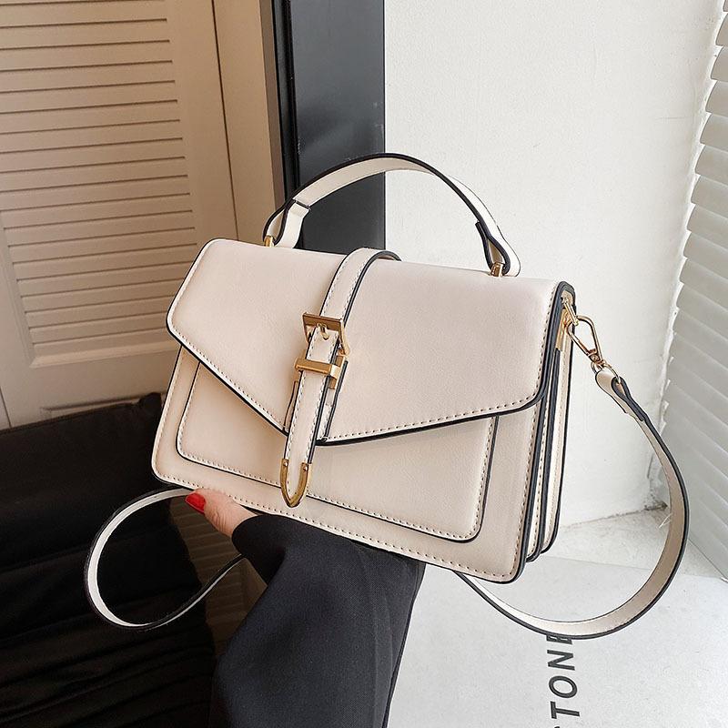 New Trendy Vintage Single-Shoulder Handbag Winter Solid Color Versatile Crossbody Small Square Bag