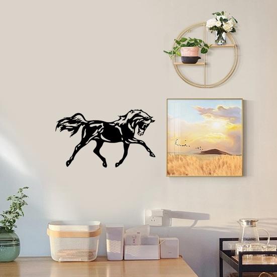 Black Metal Horse Wall Art Rustic Western Equestrian Wall Decor for Home Office Living Room Bedroom Kitchen Outdoor Indoor Decor