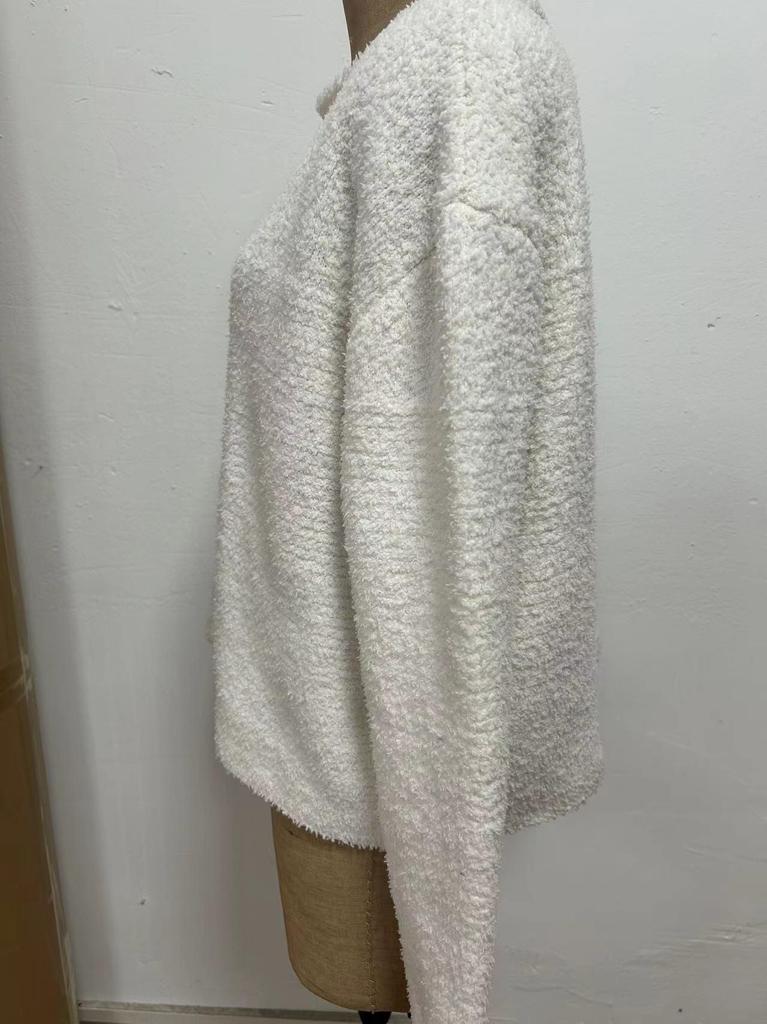 Women's 2026 Round Neck Long Sleeve Textured Knit Sweater Pullover