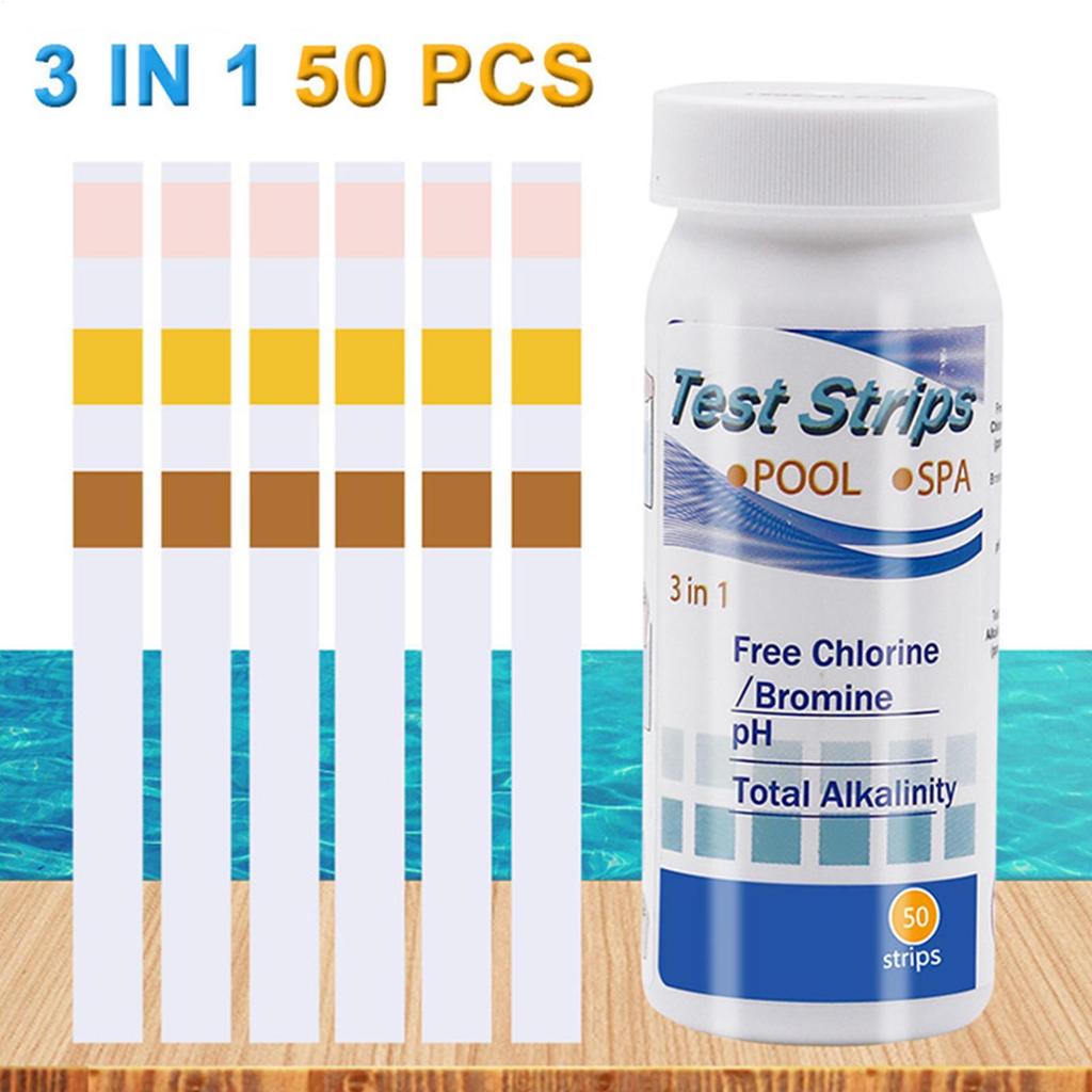 50 Strips Pool And Spa Test Strips Water Detection Strips 3 In1 Water Hot Tub Swimming Pool And Spa Test Strips Kit