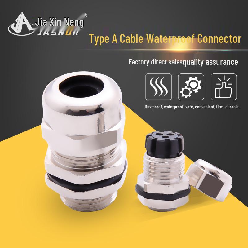 Brass Nickel-Plated Type A Waterproof Cable Connector M8-M63 Large Size Metal Gland