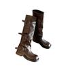 Spice Girl Pants Long Knight Boots Women's 2025 Spring and Autumn New Medium Tube Pleated Pile Boots But Knee High Boots