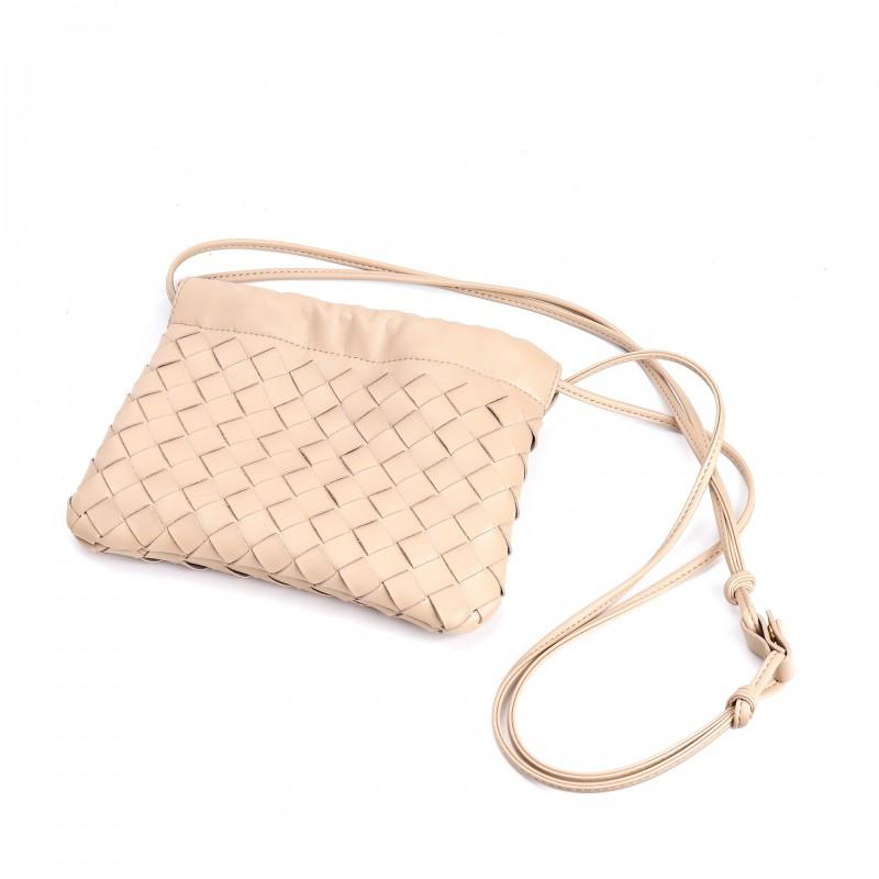 Mini Borsa a Tracolla in Morbida Pelle con Chiusura Magnetica Stile Vintage Intrecciata a Forma di Raviolo Borsa a Mano da Donna per Uso Quotidiano