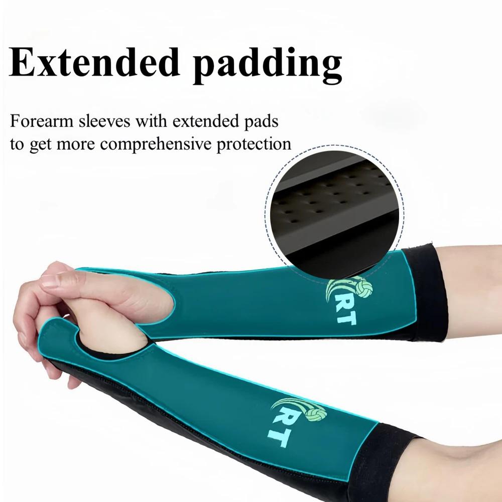 1Pair Volleyball Arm Sleeves With Protection Pads Thumb Hole For Passing Hitting Sports Forearm Support