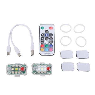 2pcs Wireless LED Strobe Lights IP65 Rated Anti Collision Remote Control Rechargeable RGB Strobe