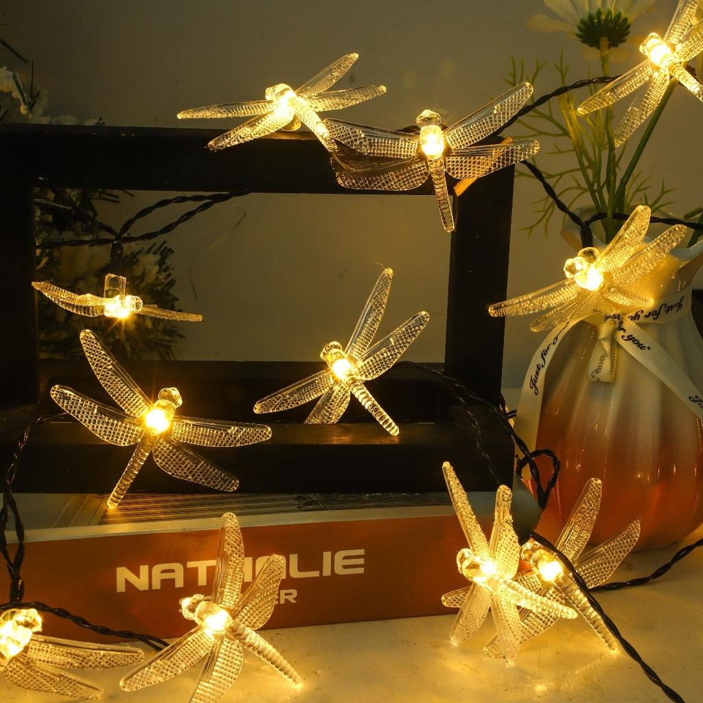 1PC 1.5M 10LED Battery Powered Dragonfly String Lights for Home Garden Bedroom Wedding Birthday Party Festival Holiday Decor