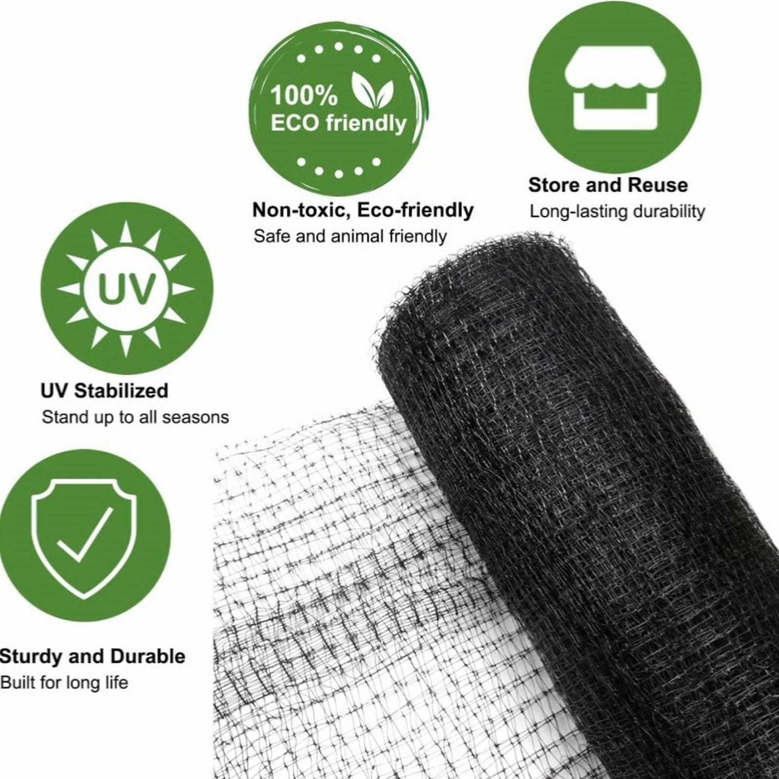 

Garden Protection Netting 7x100FT Deer and Bird Barrier Net for Plants and Vegetation Safety Durable Lightweight Mesh one size чорний