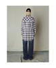 Saendeusaundeu (Unisex) Big Check Oversized Shirt Wine