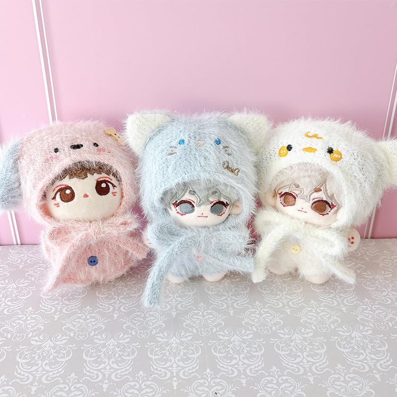 Plush Knit Hat and Costume Set for 10cm Plush Toys, White [Used]