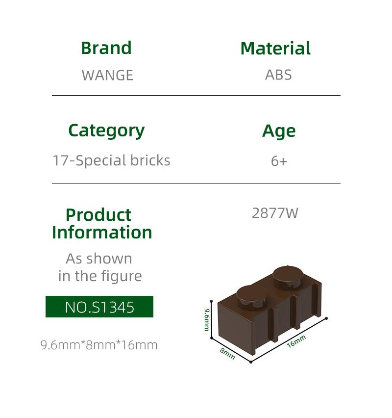 Non-Toxic 200Pcs/Lot 2877W Modified Vertical Grain 1X2 With Grille Fluted Block Moc Accessories Compatible With Brick Parts Toys