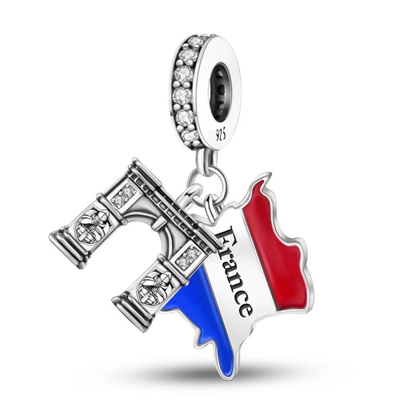 Copper Columbia Various Countries Pendant Charm Ball Suitable For Bracelets Diy For Women'S High Quality Jewelry