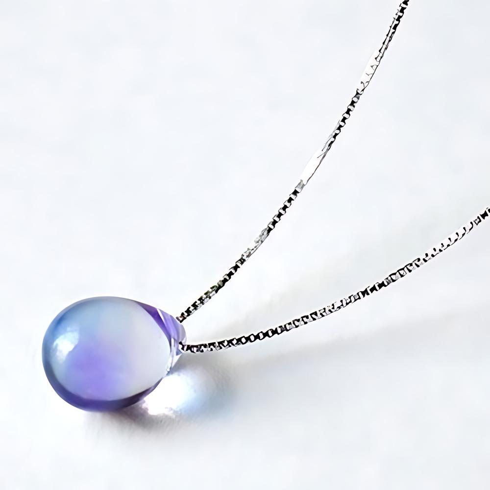 Modeschmuck Silber Halskette Kristall Oval Wassertropfen Anhänger Halskette Schmuck Zubehör für Damen Mädchen