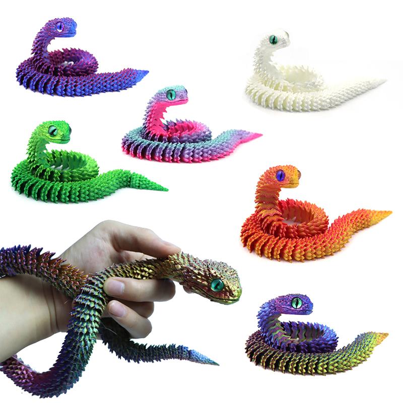 30cm 3D-gedruckte Schlange mit 8,5cm Ei Beweglichkeit Simulierte Schlangenfigur Coole Lustige Figur Für Zuhause Büro Schreibtisch Heimdekoration