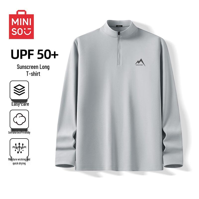 MINISO Men s Half-Zip Quick-Dry Long Sleeve Training Top M