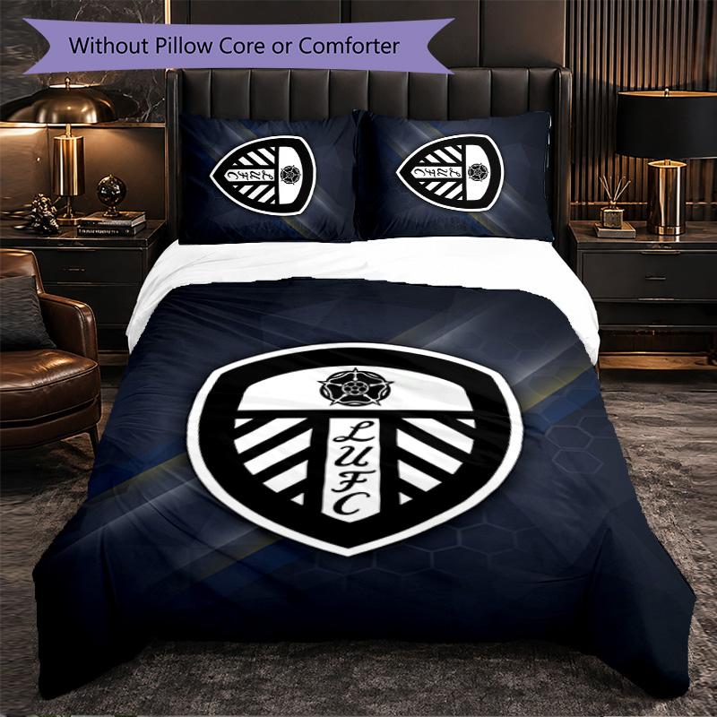 Biancheria da letto a tema Leeds United Set 3 Pezzi Copripiumino Biancheria da letto Decorativa Per Camera Adolescenti Decorazione Casa