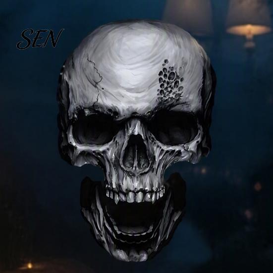 Scary Party Supplies for Halloween Skull Static Window Stickers, Realistic Glass Decals, Waterproof PVC Reusable Bathroom Film Clings, Removable